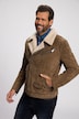 Veste en cuir, modèle style motard, cuir de porc, col à fourrure tissée