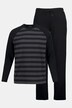 Pigiama con maglia a maniche lunghe a righe e pantaloni lunghi