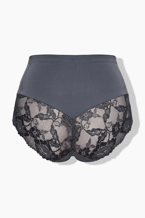 Culotte midi, dentelle transparente, doublée à l'arrière