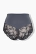 Culotte midi, dentelle transparente, doublée à l'arrière
