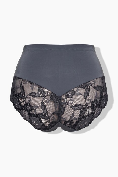 Culotte midi, dentelle transparente, doublée à l'arrière