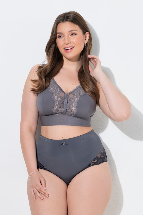 Culotte midi, dentelle transparente, doublée à l'arrière