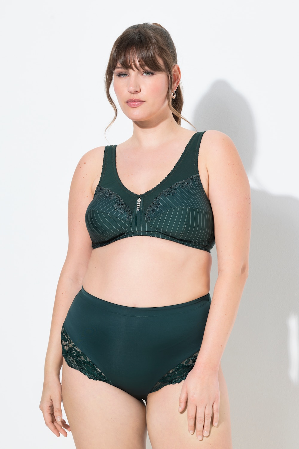 Große Größen Midislip, Damen, grün, Größe: 46/48, Baumwolle/Synthetische Fasern/Elasthan, Ulla Popken