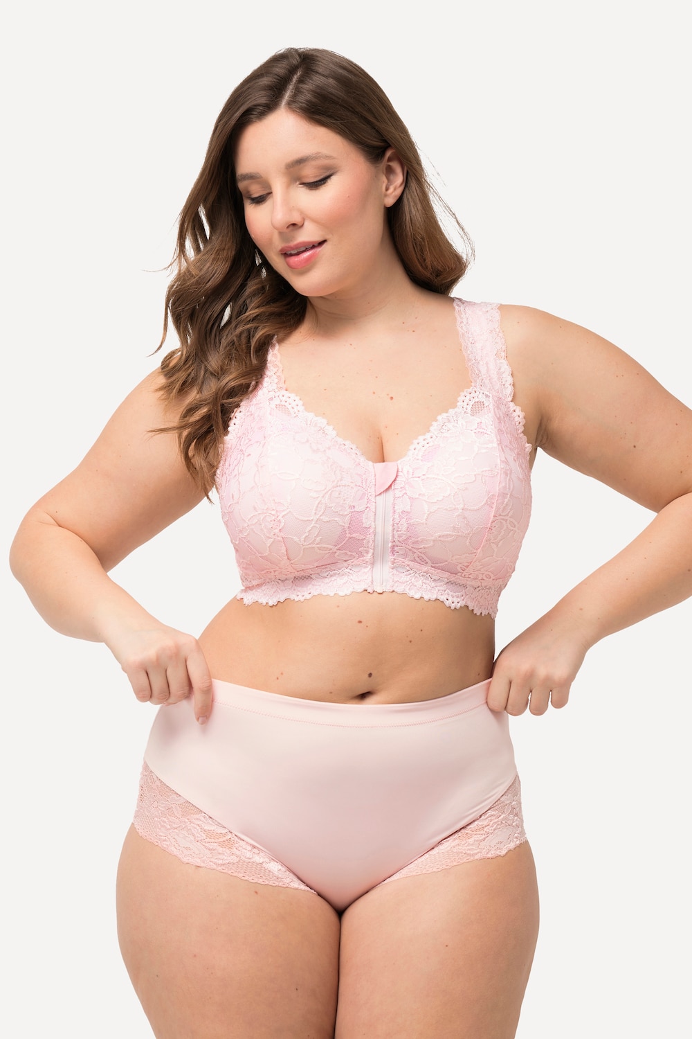 Große Größen Midislip, Damen, rosa, Größe: 54/56, Baumwolle/Synthetische Fasern/Elasthan, Ulla Popken