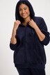 homewear jasje,  pluche, capuchon,  kangoeroezakken