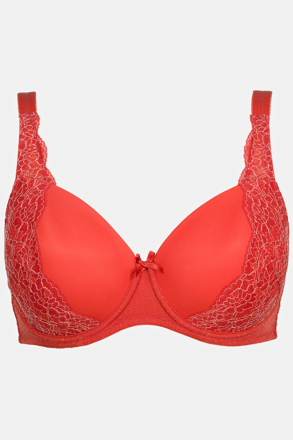 Stora storlekar Bygel-BH, Dam, röd, storlek: 85C, Syntetfibrer/Polyester/Elastan, Ulla Popken