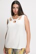 Draped Keyhole Round Neck Linen Blend Tank Blouse