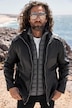 Chaqueta de cuero, cuero, piel napa de cordero, aplicación de pespunte, cremallera