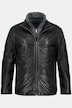 Chaqueta de cuero, cuero, piel napa de cordero, aplicación de pespunte, cremallera