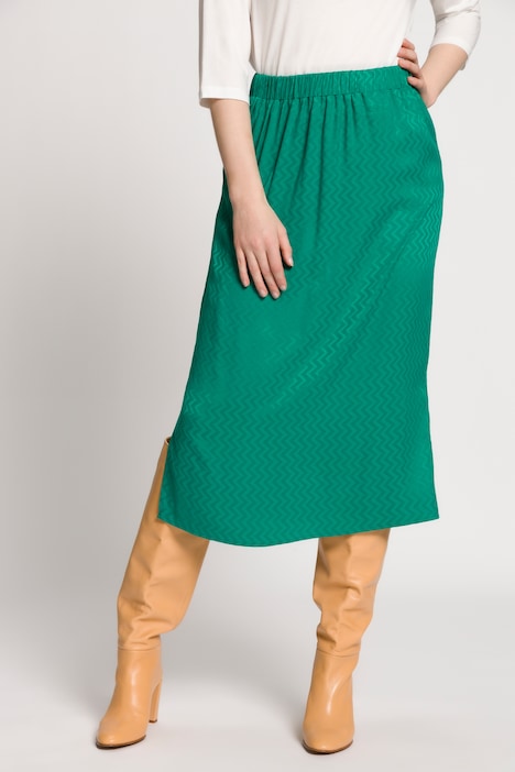Vertical Zig Zag Elastic Waist Jacquard Skirt | all Skirts | Skirts