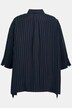 Glitter Pinstripe Button Front Swing Hem Cupro Blouse