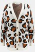 cardigan, oversized, color luipaarddessin, V-hals, lange mouwen