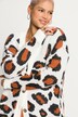 cardigan, oversized, color luipaarddessin, V-hals, lange mouwen