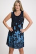 Kleid, florales Muster, A-Linie, Rundhals, ärmellos