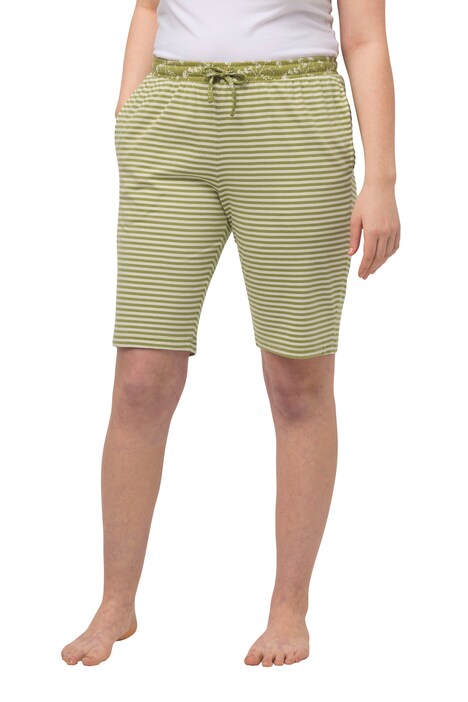 Pyžamové šortky, proužky, rovné nohavice, biobavlna