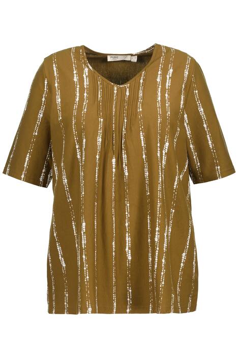 Tričko, pruhy, výstřih do V, krátké rukávy, biobavlna