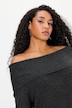 Pullover, off shoulder, lange ærmer