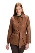 Bunda z jehněčí nappa kůže, vázací pásek límeček, dlouhé rukávy