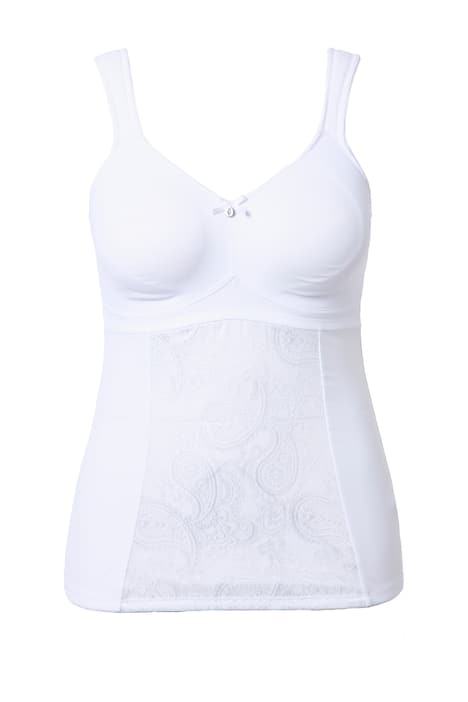 Tvarující top, vsadky z žakárové krajky, široká ramínka