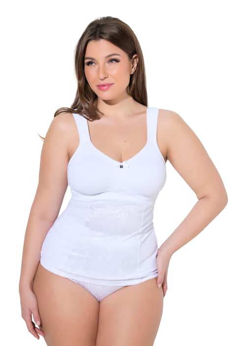 Tvarující top, vsadky z žakárové krajky, široká ramínka