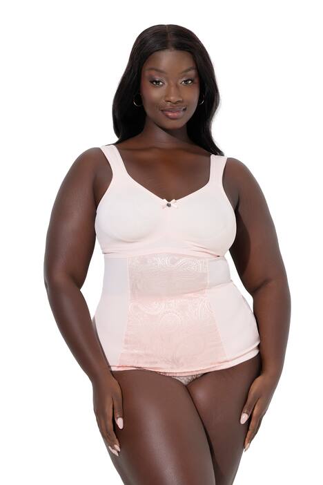 Tvarující top, vsadky z žakárové krajky, široká ramínka