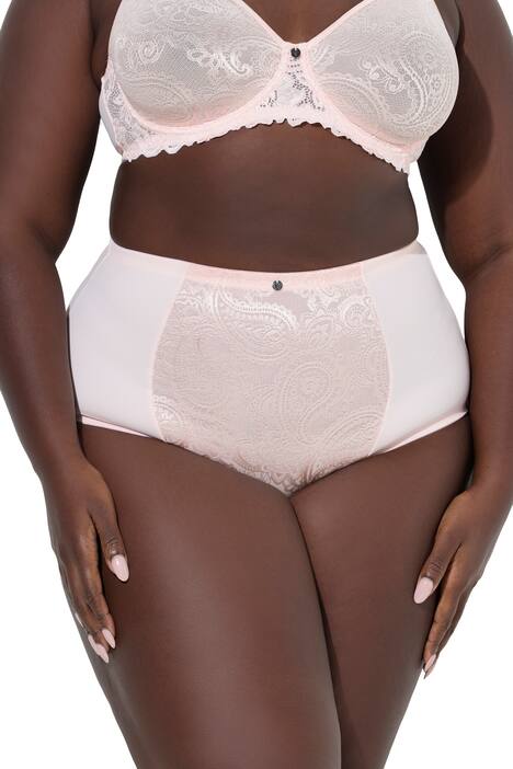 Tvarující kalhotky, žakárová krajka, vysoký pas