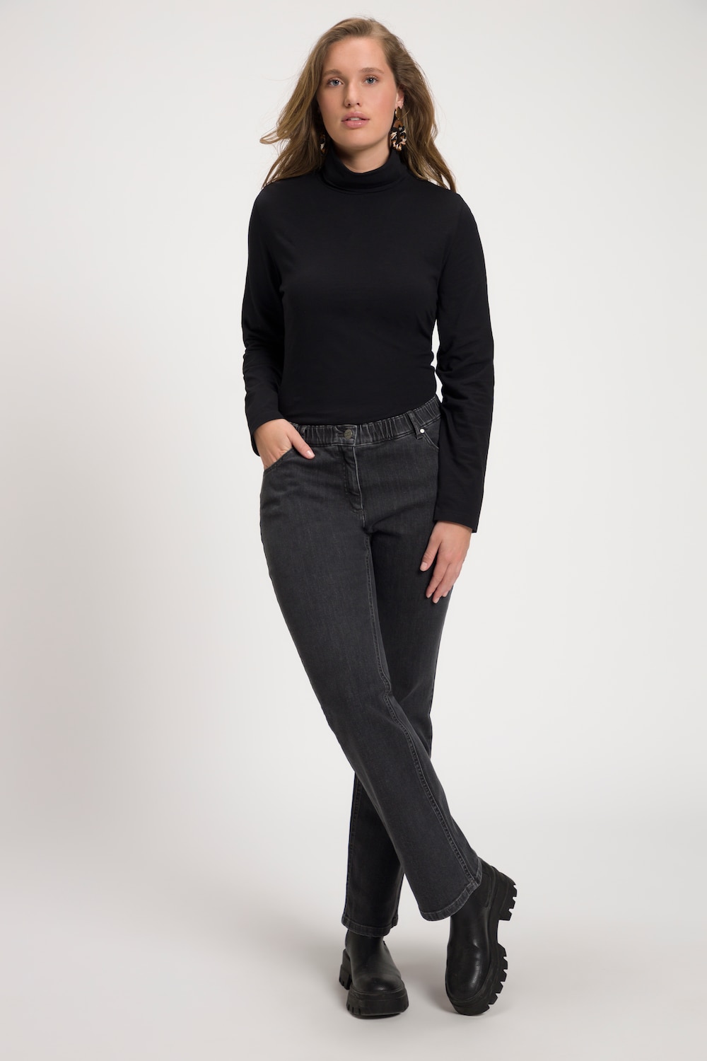 Große Größen Bootcut-Jeans Marie, Damen, grau, Größe: 50, Baumwolle, Ulla Popken