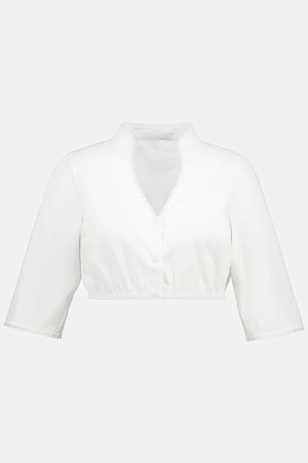 Grote Maten folklore blouse, Dames, wit, Maat: 58, Polyester/Katoen, Ulla Popken