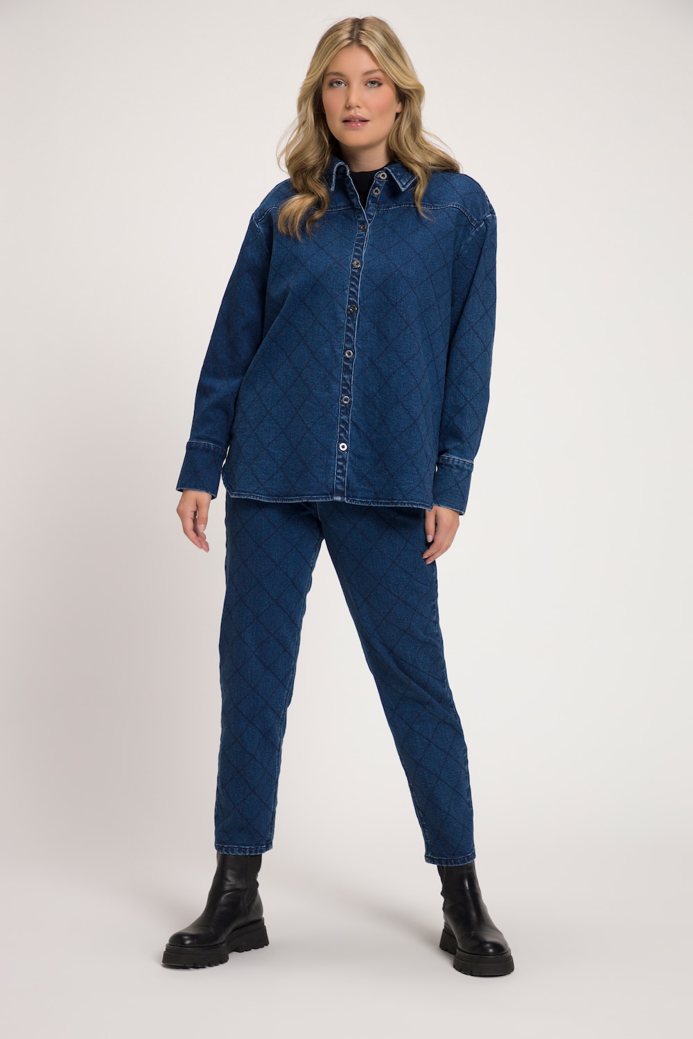 grandes tailles chemisier en jean, femmes, bleu, taille: 56/58, coton, ulla popken