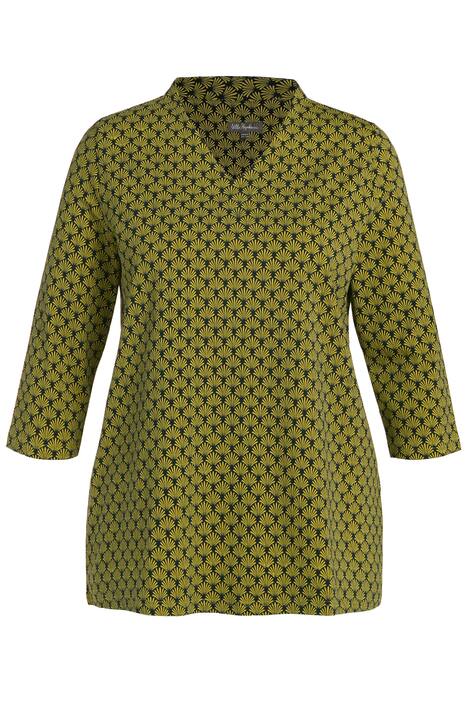 Tričko, kalichový límec, výstřih do V, 3/4 rukávy