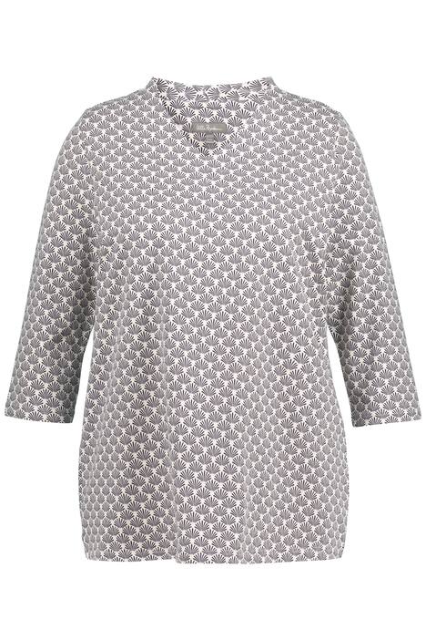 Tričko, kalichový límec, výstřih do V, 3/4 rukávy