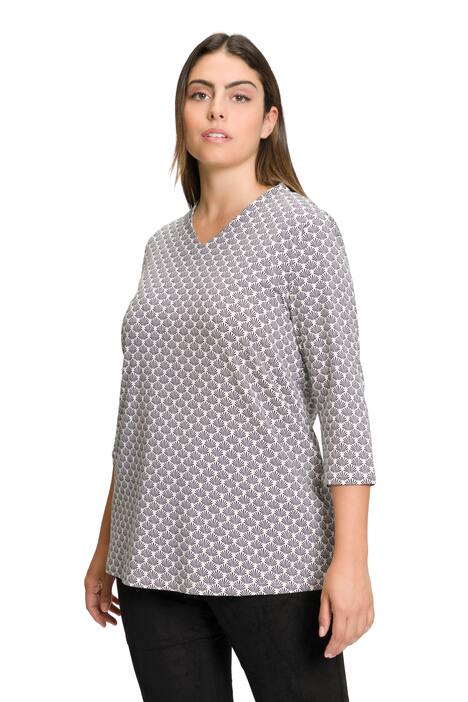 Tričko, kalichový límec, výstřih do V, 3/4 rukávy