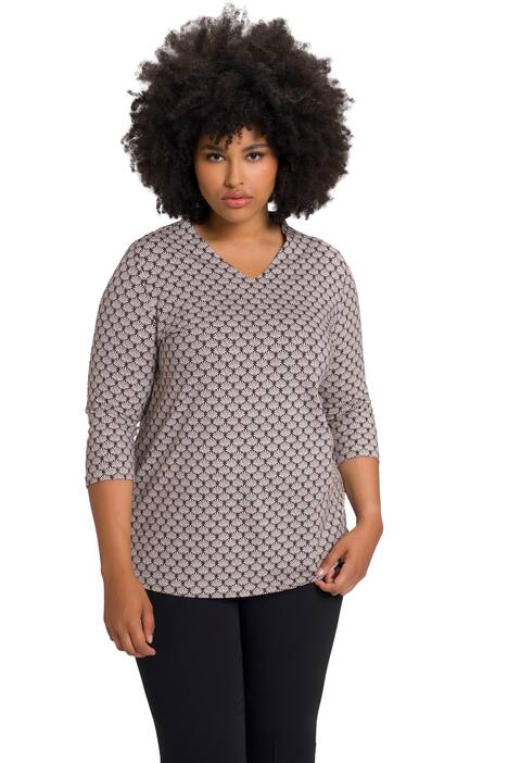 Tričko, kalichový límec, výstřih do V, 3/4 rukávy