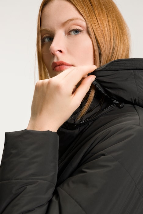 Geometric Quilted Hooded Fully Lined Jacket | Quilted Jackets | Jackets