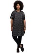 Lyocellové šaty, puntíky, kulatý výstřih, krátké rukávy