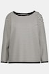 Stripe Piqué Boat Neck Sweatshirt