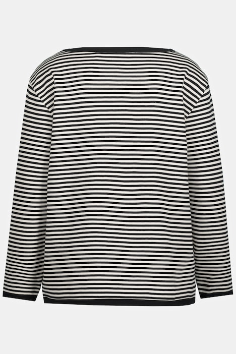 Stripe Piqué Boat Neck Sweatshirt | all Sweatshirts | Sweatshirts