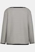 Stripe Piqué Boat Neck Sweatshirt