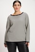 Stripe Piqué Boat Neck Sweatshirt