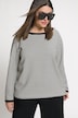 Stripe Piqué Boat Neck Sweatshirt