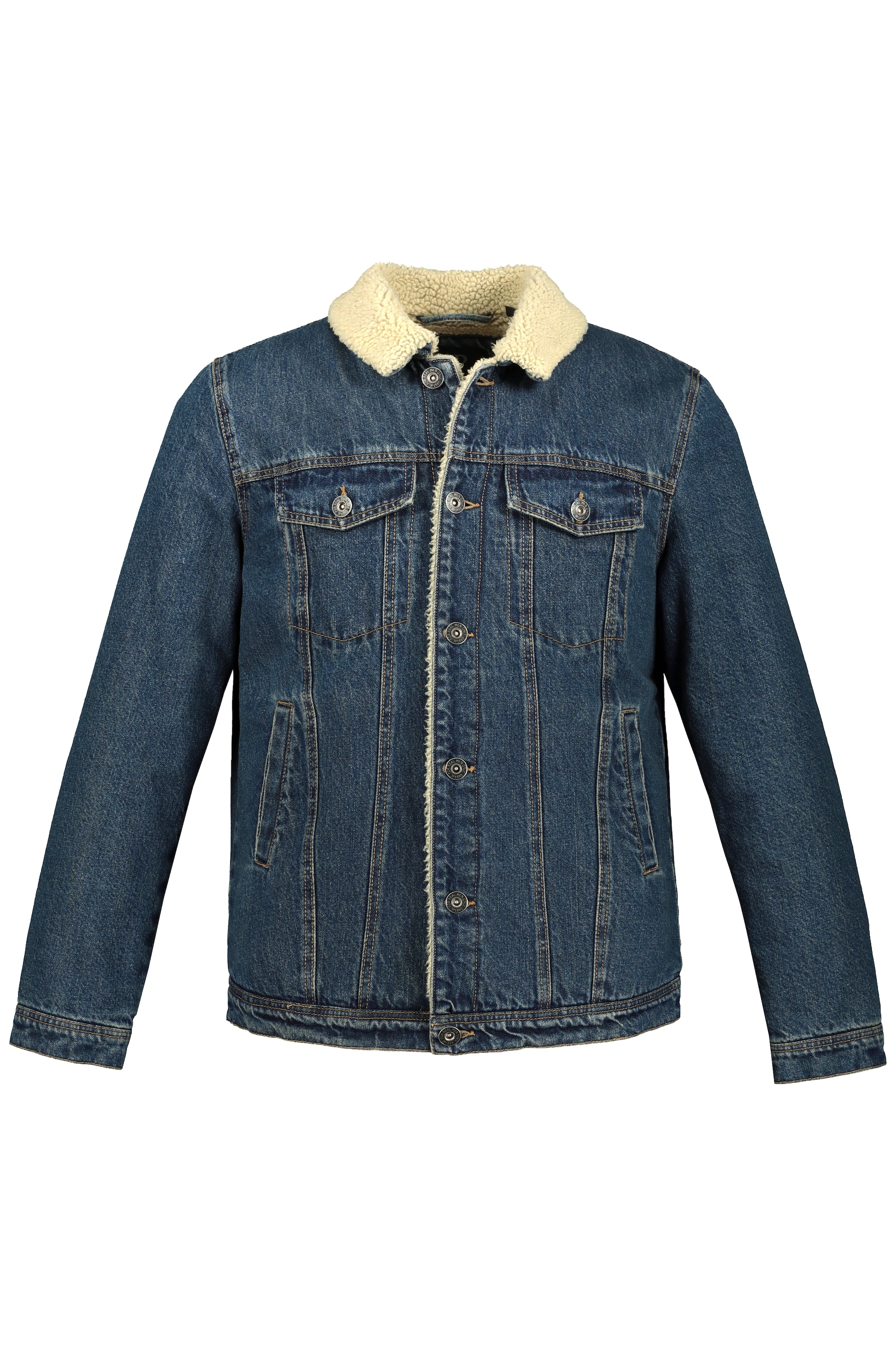 JP 1880 Herren große Größen Jeansjacke Denim Teddyfutter Hemdkragen