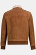 Veste en cuir, croûte de porc, col en Teddy, zip