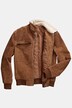 Veste en cuir, croûte de porc, col en Teddy, zip