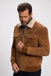 Veste en cuir, croûte de porc, col en Teddy, zip