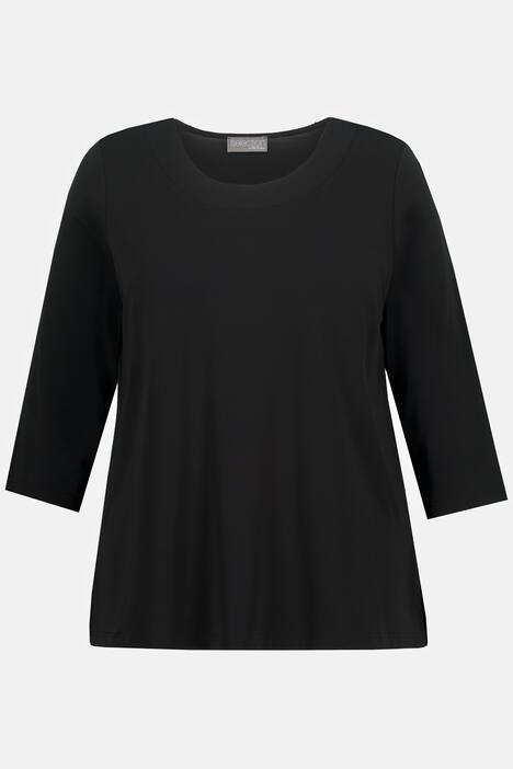 T-shirt, lejący dżersej z acetatu, Classic Fit, okrągły dekolt, rękaw 3/4