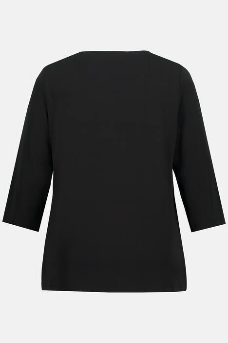 T-shirt, lejący dżersej z acetatu, Classic Fit, okrągły dekolt, rękaw 3/4