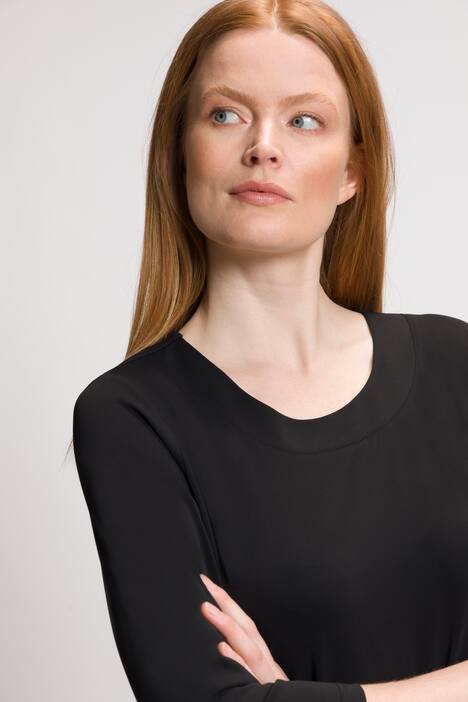 T-shirt, lejący dżersej z acetatu, Classic Fit, okrągły dekolt, rękaw 3/4