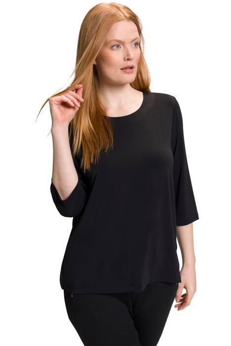 Tričko, acetát-žerzej, Classic, kulatý výstřih, 3/4 rukávy