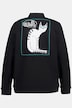 Sweatjacke, Katze, Boxy-Form, Collegekragen