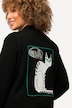 Sweatjacke, Katze, Boxy-Form, Collegekragen